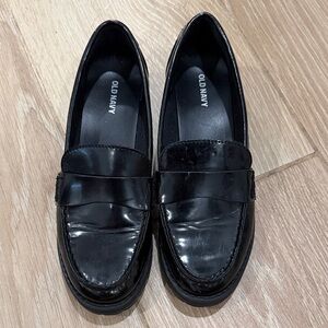 Old Navy Black Patent Penny Loafers